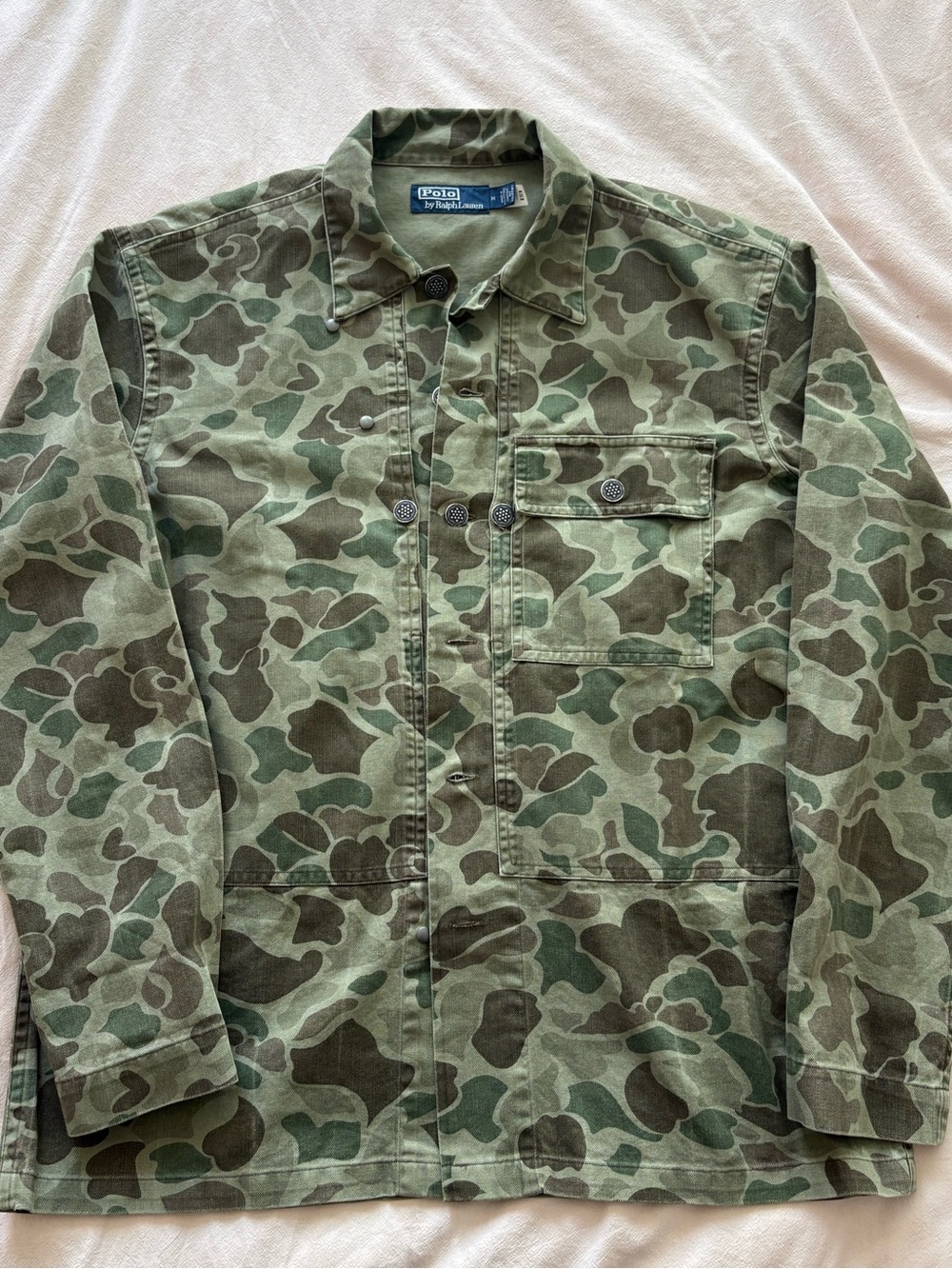 RARE Polo Ralph Lauren Herringbone Twill Frogskin/Duck Camo Fatigue Shirt